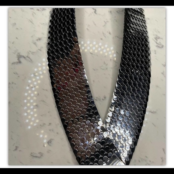 Silver Snake Detailed Hook Stretchy Vintage Belt - Picture 3 of 6